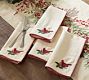 Cardinal Embroidered Cotton/Linen Napkins - Set of 4