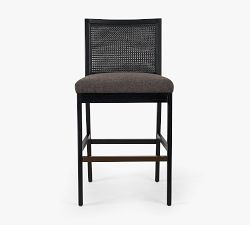 Lisbon Armless Black Cane Stool