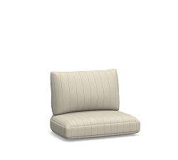 Open Box: Woodside Outdoor Dining Armchair Cushion - High Performance Stripe, Ivory Pinstripe