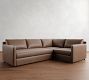 Pacifica Slim Arm Leather 3-Piece Sectional (106")