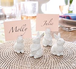 Rustic Bunny Stoneware Place Card Holders - Set of 4