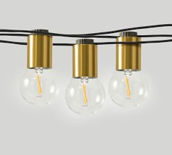 Brass Solar Globe String Lights - 26'