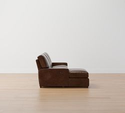 Turner Square Arm Leather Power Reclining Chaise Sectional (105"&ndash;117")