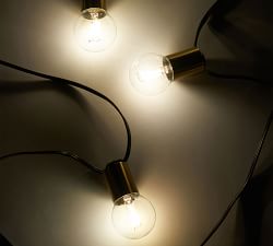 Brass Solar Globe String Lights - 26'