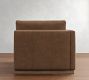 Build Your Own Carmel Slim Arm Wood Base Leather Sectional