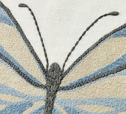 Butterfly Embroidered Pillow Cover