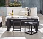 Malibu Metal Rectangular Outdoor Coffee Table with Nesting Stools (48")