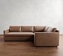 Pacifica Slim Arm Leather 3-Piece Sectional (106")