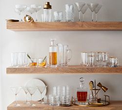 Etched Gold Rim Cocktail Glasses - Set of 4