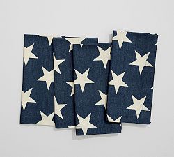 American Flag Stars Linen/Cotton Napkins - Set of 4