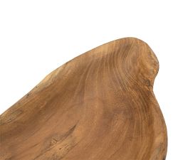 Handcrafted Organic Edge Teak Decorative Tray