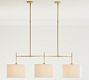Linen Drum Shade Linear Chandelier (43")