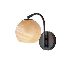Open Box: Trent Glass Globe Sconce - Black Base, Beige Ombre Shade 
