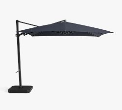 Premium 10' Square Cantilever Outdoor Patio Umbrella - Rustproof Aluminum Frame with Base