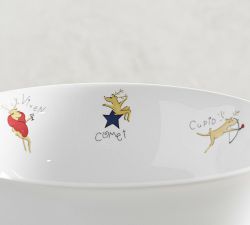 Santa's Reindeer Footed Serving Bowl