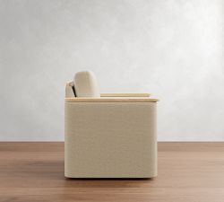 Spencer Upholstered Swivel Armchair by Michael Graves Design