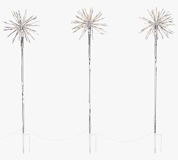 10" Warm White LED Starburst Stakes, Set Of 3
