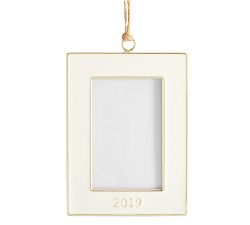 2019 Dated Enamel Frame Ornaments - White