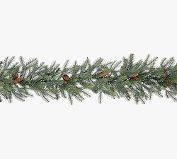 Faux New England &amp; Pine Garland with Pinecones, 9' - Set of 2