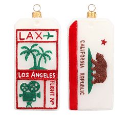 Handmade Heirloom Destination Luggage Tag Ornaments