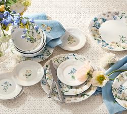 Monique Lhuillier Summer Blossom Outdoor Melamine Dinner Plates - Set of 4