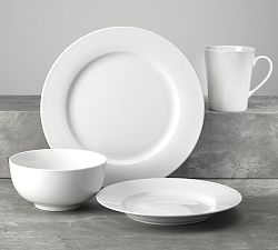 Open Box: Everyday Classic Rim Porcelain 16-Piece Dinnerware Set With Cereal Bowl - White