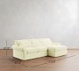 PB Comfort Modern Roll Arm Deep Seat Slipcovered Chaise Sectional (105"-131")