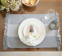Striped Handwoven Cotton Placemats - Set of 4
