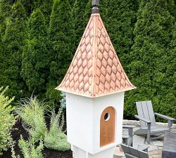 Cottage Copper Bird House Stake