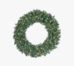 Faux Lit Aspen Spruce Wreath