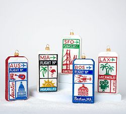 Handmade Heirloom Destination Luggage Tag Ornaments