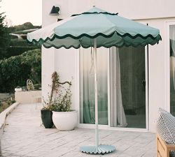 St. Tropez 7' Round Outdoor Teakwood Market Umbrella