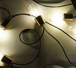 Brass Solar String Lights - 28'