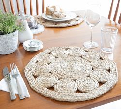 Circular Hand-Braided Jute Placemats - Set of 4