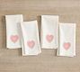 Conversation Hearts Organic Cotton Napkins - Mixed Set of 4