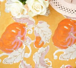 Pumpkin Printed Cotton Round Tablecloth