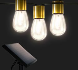 Brass Solar String Lights - 28'