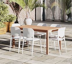 Brockville 7-Piece Teak Rectangular Dining Table Set