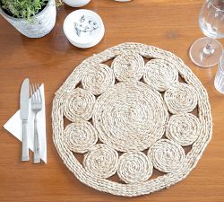 Circular Hand-Braided Jute Placemats - Set of 4