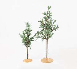 Faux Mistletoe Trees - Set of 2