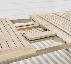 Indio Eucalyptus X-Base Extendable Outdoor Dining Table (77"-102")