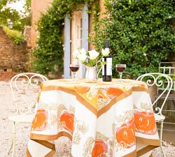 Pumpkin Printed Cotton Round Tablecloth