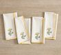 Botanical Embroidered Cotton/Linen Napkins - Set of 4