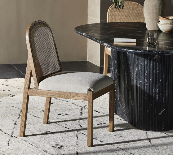 Jayde Upholstered Cane Dining Chair by Pottery Barn