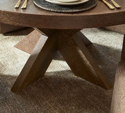 Modern Farmhouse Round Pedestal Extendable Dining Table (60"-78")