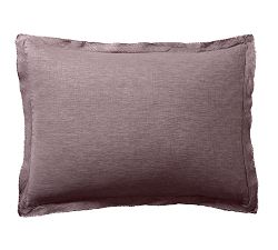 Open Box: Belgian Flax Linen Double Flange Sham, Standard, Set of 2 - Fig