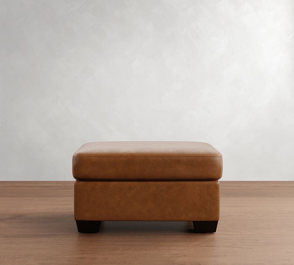 York Leather Ottoman by Pottery Barn