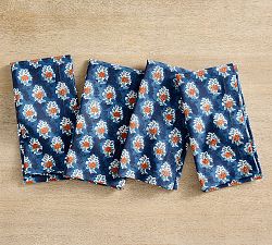 Amaya Block Print Organic Cotton Napkins - Set of 4
