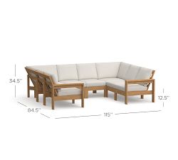 Malibu Teak 8-Piece U-Shaped Outdoor Sectional (115")