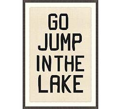 Open Box: Lake Banner 3 Black Framed Print, 28" x 40" - Black